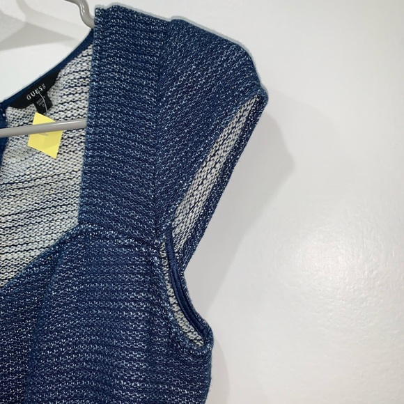 SOLD GUESS Indigo Cap-Sleeve Boucle Dress - Picture 10 of 15